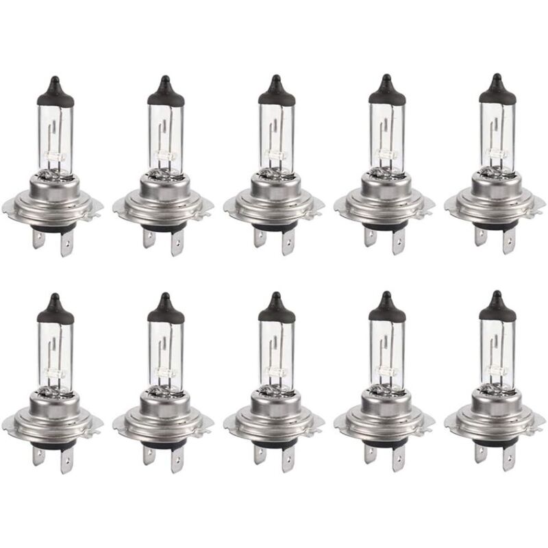 10er-packung H7 12v 55w Halogenlampen – Warmweißes Licht 4300k – Schutzart Ip68 (wasserdicht) – Lebensdauer 50.000 Stunden – 10 Stück