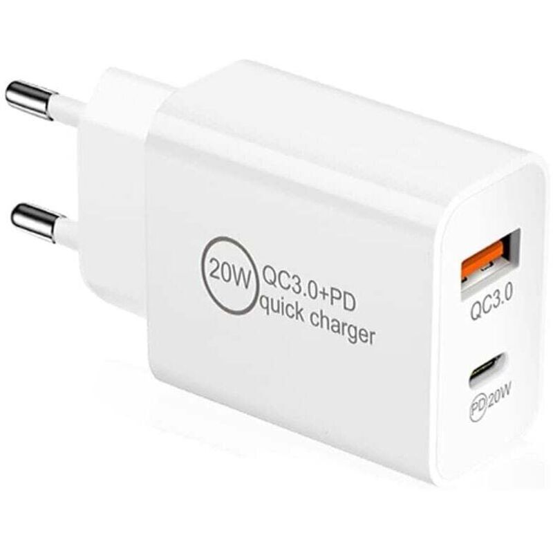 20-w-schnellladegerät Mit Usb-c- Und Usb-a-anschluss – Pd&qc 3.0-adapter Für Iphone 13/12/11, Ipad, Samsung Galaxy S21/s20, Huawei, Xiaomi 11 Pro