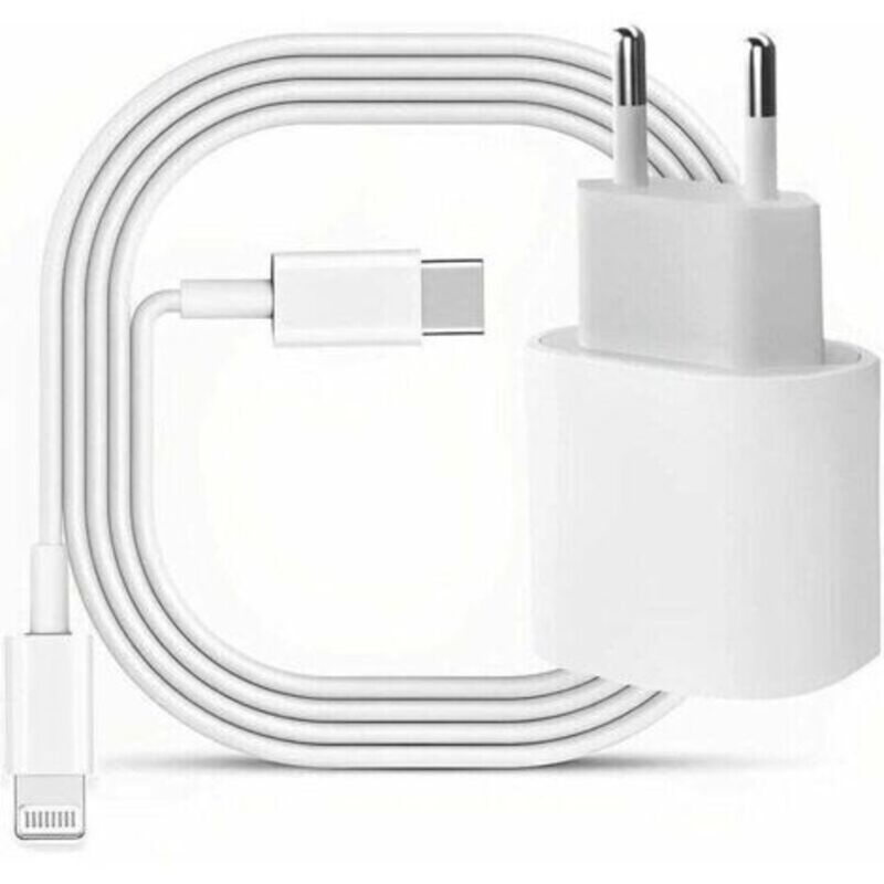 20-w-schnellladegerät Mit Usb-c-anschluss Und 2 M Lightning-kabel – Schnellladen Für Iphone 14/13/12/11/se – Schutz Vor Überspannung Und Überhitzung