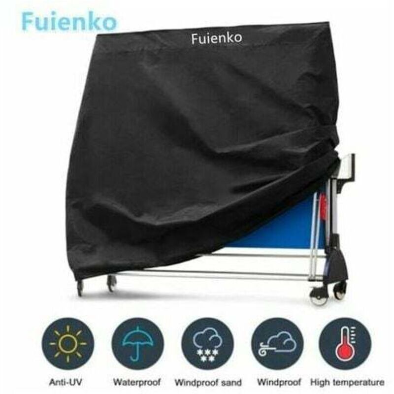 Oxford 210d Tischtennisplattenabdeckung, 165 X 70 X 185 Cm, Schwarz