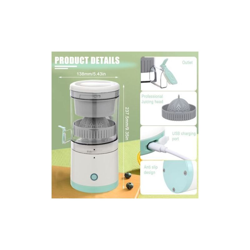 Multifunktionale Elektrische Zitruspresse, Saftausbeute Für Zitronen, Orangen Und Grapefruits, Tragbare, Kabellose Und Per Usb Aufladbare Fruchtpresse Für Küche Und Reisen