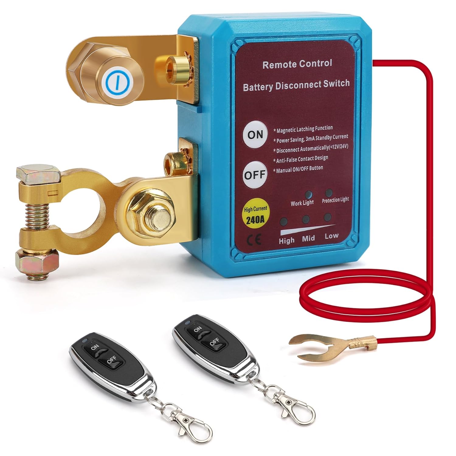 12v Drahtloser Ferngesteuerter Auto Batterie Trennschalter, 12v 240a Remote Batterietrennschalter Mit Fernbedienung Kill Switch, Funkschalter 12v Automatisch Für Auto Traktor Motorrad Rv Atv Boot