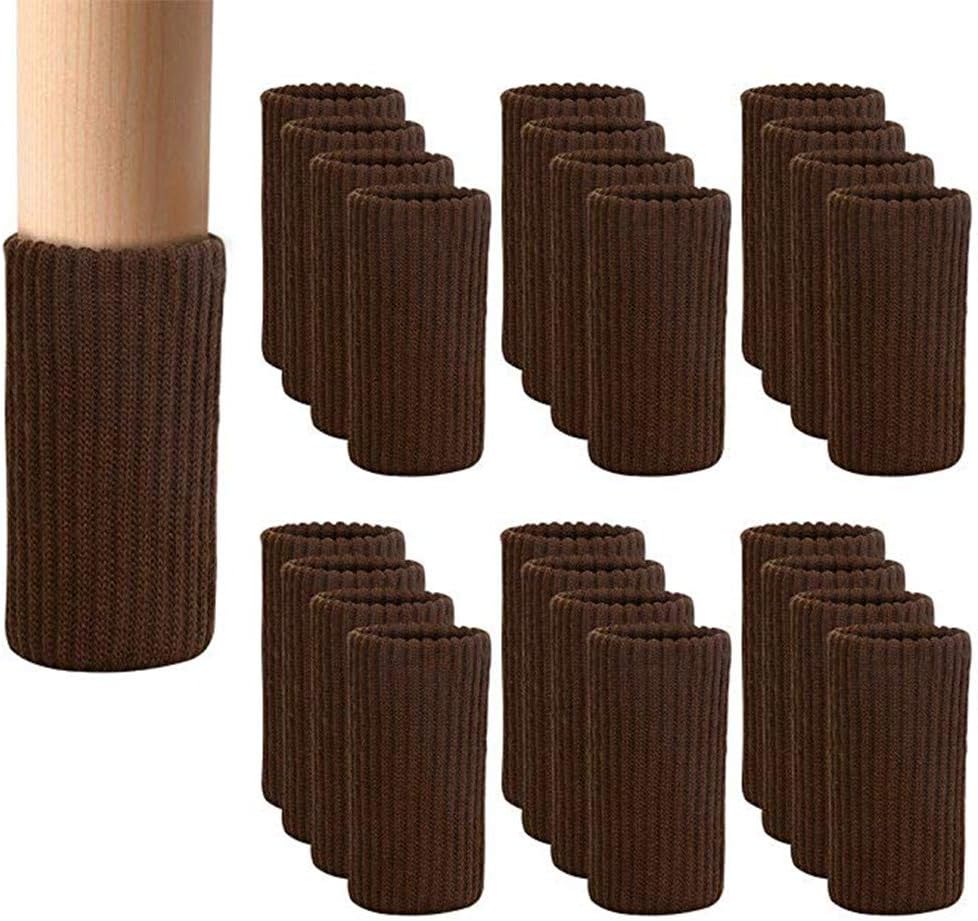 24 Stück Stuhlbeinsocken, Kaffee-möbelbeinsocken, Gestrickt, Elastische Stuhlbein-bodenschoner Zur Vermeidung Von Kratzern, Möbel-abdeckungen Für Einfaches Bewegen Und Reduzieren Lärm