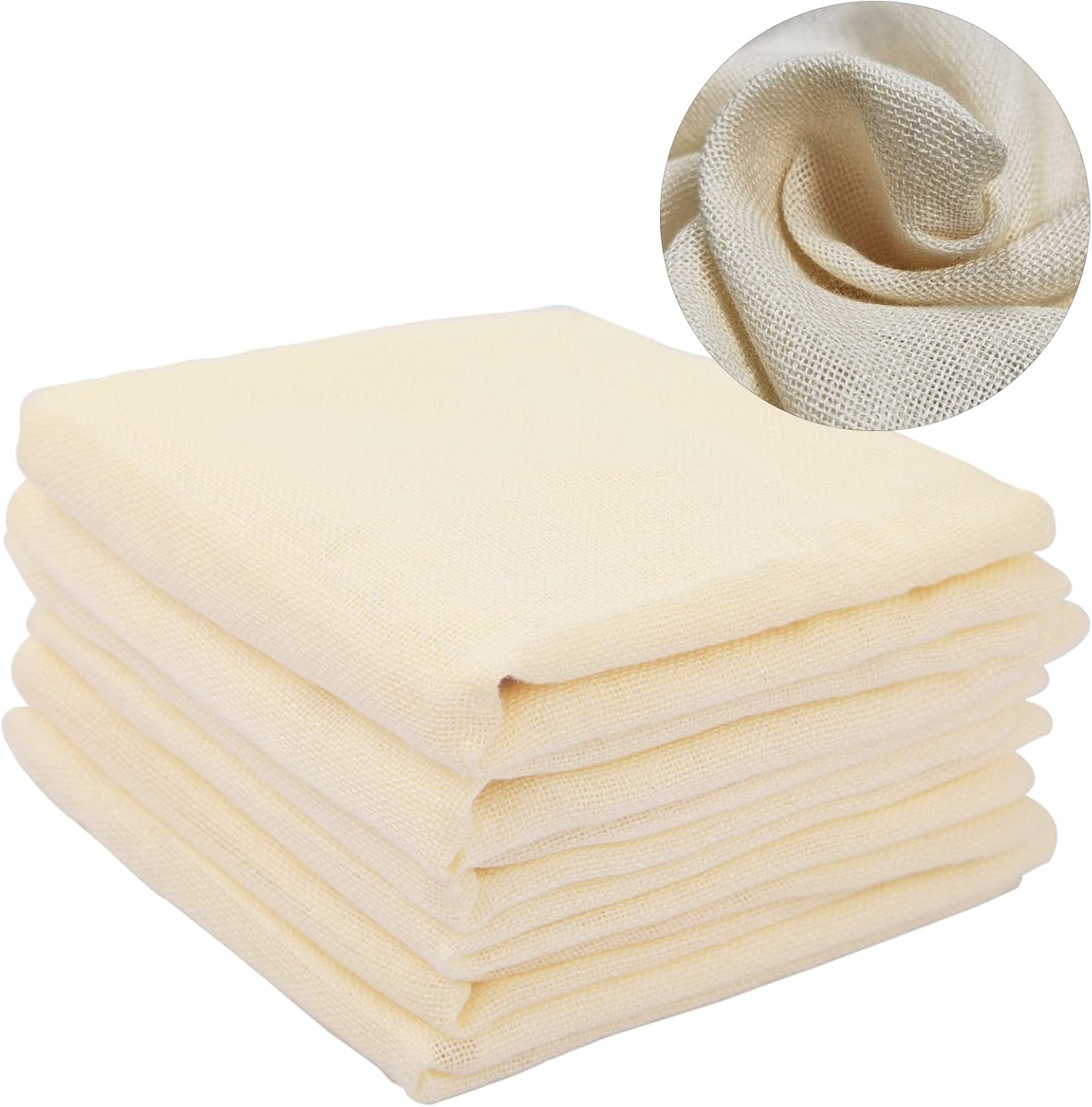 Passiertuch 18 Stück Käsetuch Cheesecloth Ca.50x50cm Leinentuch Abseihtuch Filtertuch Ungebleichte Reine Baumwolle Wiederverwendbar Waschbar Seihtuch Mit Vernähten Ecken Für Käse Nussmilch