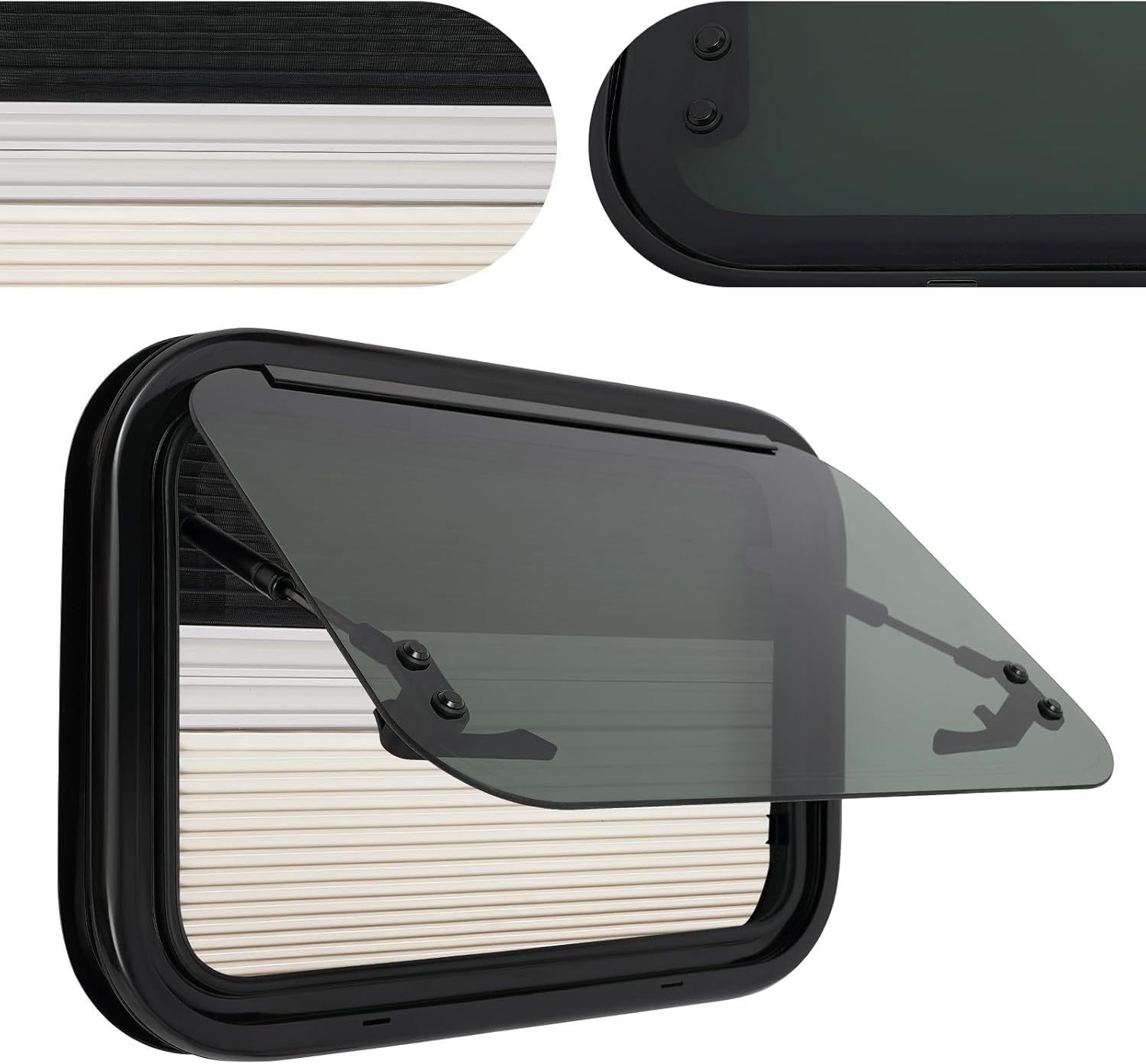 Fenster Für Wohnmobile Mit Moskitonetz, Seitenfenster, Sonnenschutz, Klappbares Seitenfenster. Für Wohnmobile, Wohnwagen Und Campingbusse, 500 X 350 Mm