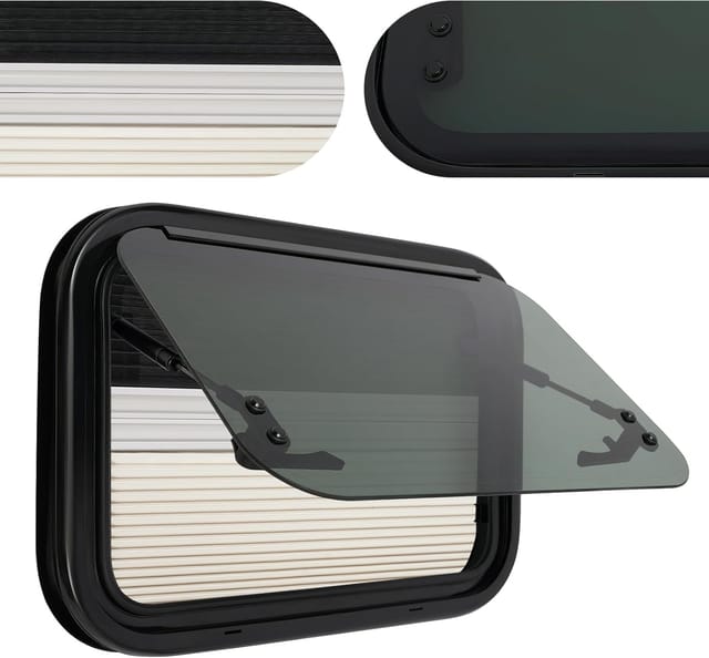 Fenster Für Wohnmobile Mit Moskitonetz, Seitenfenster, Sonnenschutz, Klappbares Seitenfenster. Für Wohnmobile, Wohnwagen Und Campingbusse, 500 X 350 Mm