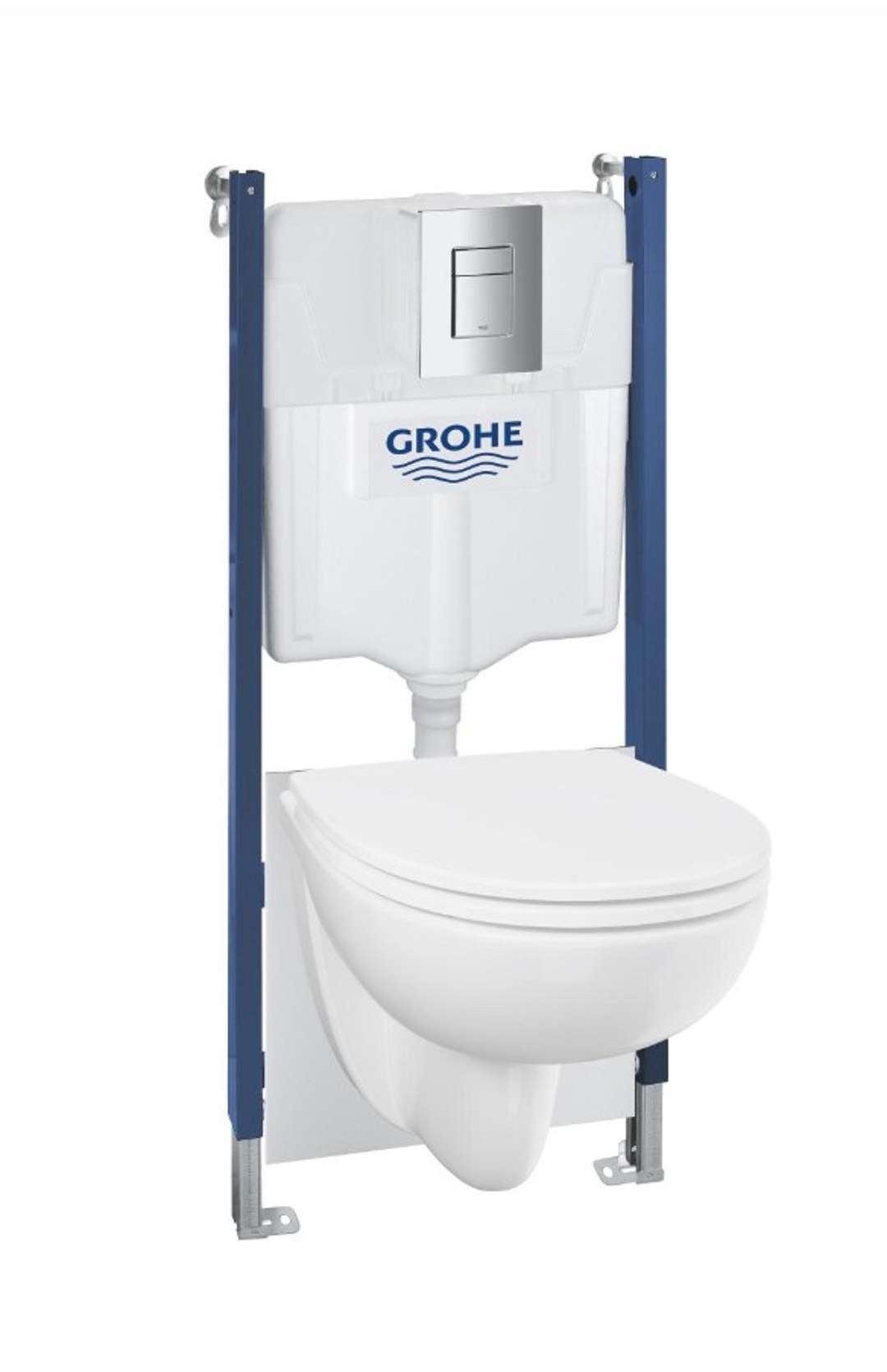 Grohe Solido - Set Vorwandinstallation, Wc Bau Ceramic Und Softclose-sitz, Betätigungsplatte Even, Chrom 112954sh00