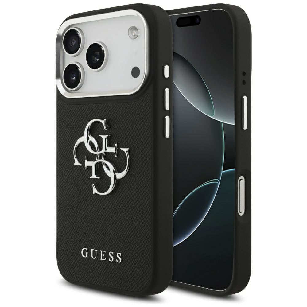 Guess Grained Big 4g Classic Logo Hülle Für Iphone 17 Pro Schwarz