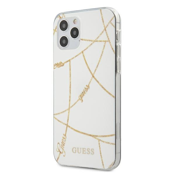 Iphone 12 Pro Max Hülle Guess Gold Chain Kollektion Weiß
