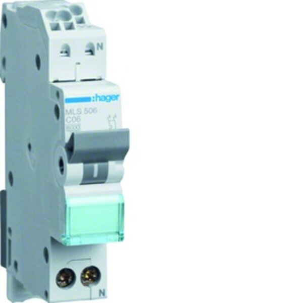 Hager Ls-schalter 1p+n 6a-c 6ka 1ple (mls506 Quick Connect)