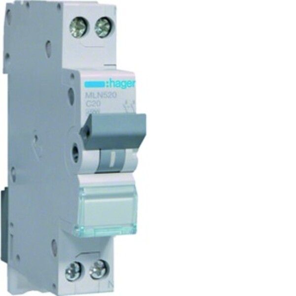 Hager Ls-schalter 1p+n 20a-c 6ka1ple (mln520)