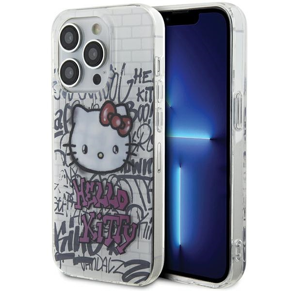 Hello Kitty Hkhcp13xhdgpht Iphone 13 Pro Max 6,7" Weiße/weiße Hartschalen-hülle Iml Kitty On Bricks Graffiti