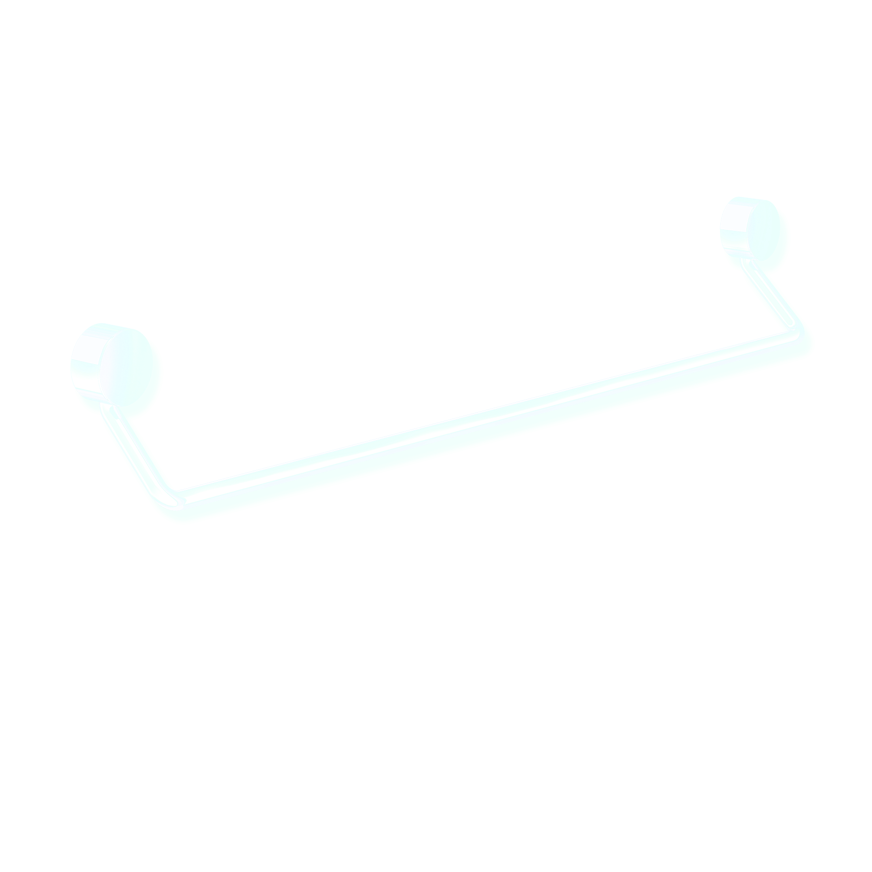 Badetuchhalter Sys 815, 600mm Edelstahl Verchromt, Klebebefestigung