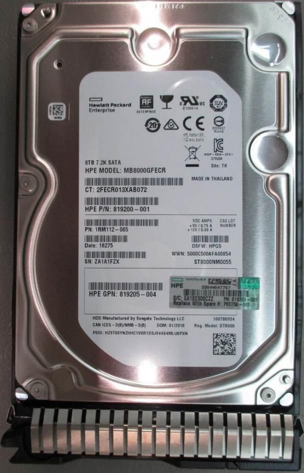 Hp Enterprise 8 Tb 7,2k Lff 512e Ds Sc Spcl Festplatte, P02758-001