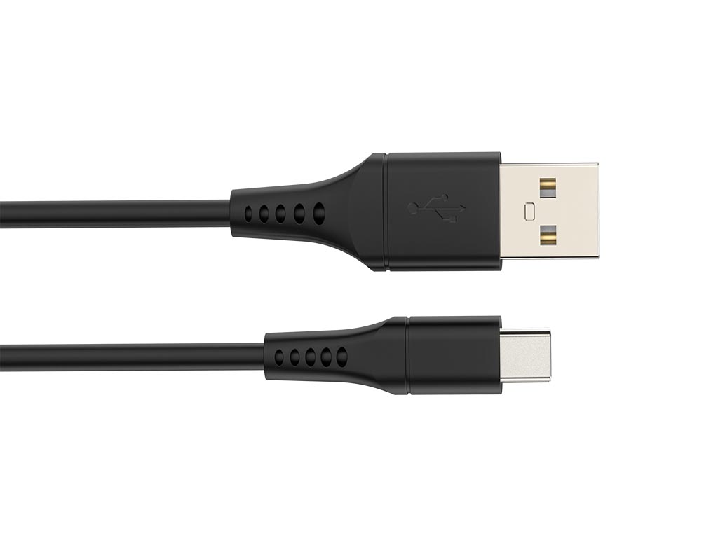 Hq-power Usb Lade- Und Datenkabel, Usb 2.0, Usb-a Zu Usb-c, 480 Mbps, Vernickelt, Tpe-kabel, Geeignet Für Laptops, Tablets, Smartphones Mit Einer Leistung Von 60 W, Schwarz, 1 M