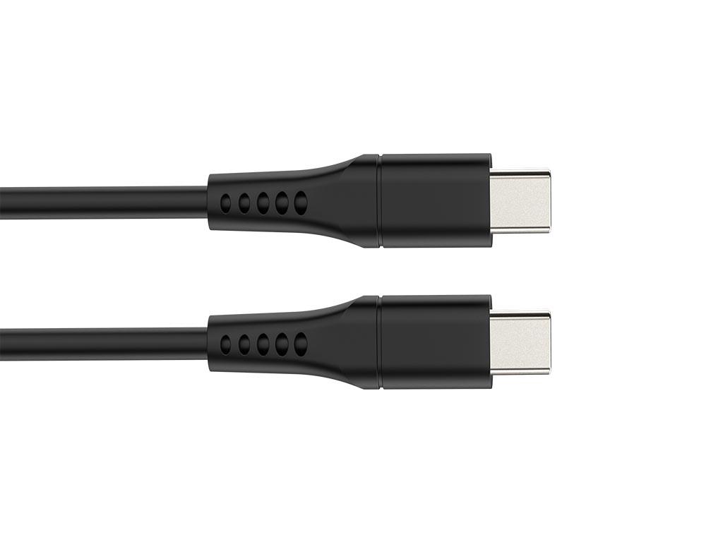 Hq-power Usb Lade- Und Datenkabel, Usb 2.0, Usb-c Zu Usb-c, 480 Mbps, Vernickelt, Tpe-kabel, Geeignet Für Laptops, Tablets, Smartphones Mit Einer Leistung Von 60 W, Schwarz, 1 M