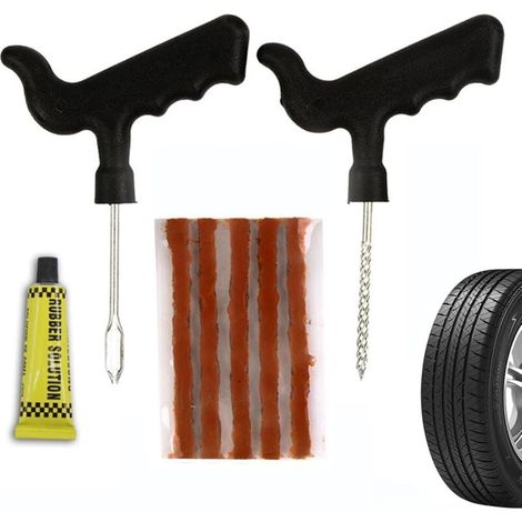 Schnellreparaturset Für Autoreifen, T-griff-reifenreparaturstopfen, Werkzeugset Für Die Reparatur Von Platten Reifen, 2 Werkzeuge Zur Montage Schlauchloser Reifen Für Motorrad, Auto, Lkw, Traktor