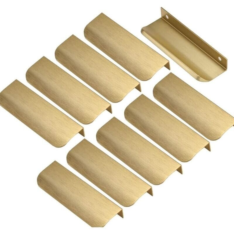 Set Mit 10 Unsichtbaren Möbelgriffen, Goldfarben, 96 Mm Lochabstand, Für Möbel Und Türen, Lochabstand