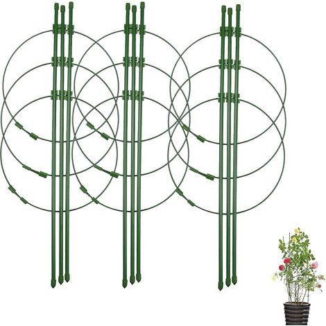 Set Mit 3 Kletterpflanzenstützen Mit 3 Verstellbaren Stützringen, 45 Cm