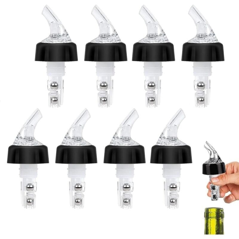 Set Mit 8 Weinausgießern (2 Cl), Messgläsern, Ölausgießern, Ausgießern Für Wein, Alkohol, Cocktails, Spirituosen Und Öle (transparent)