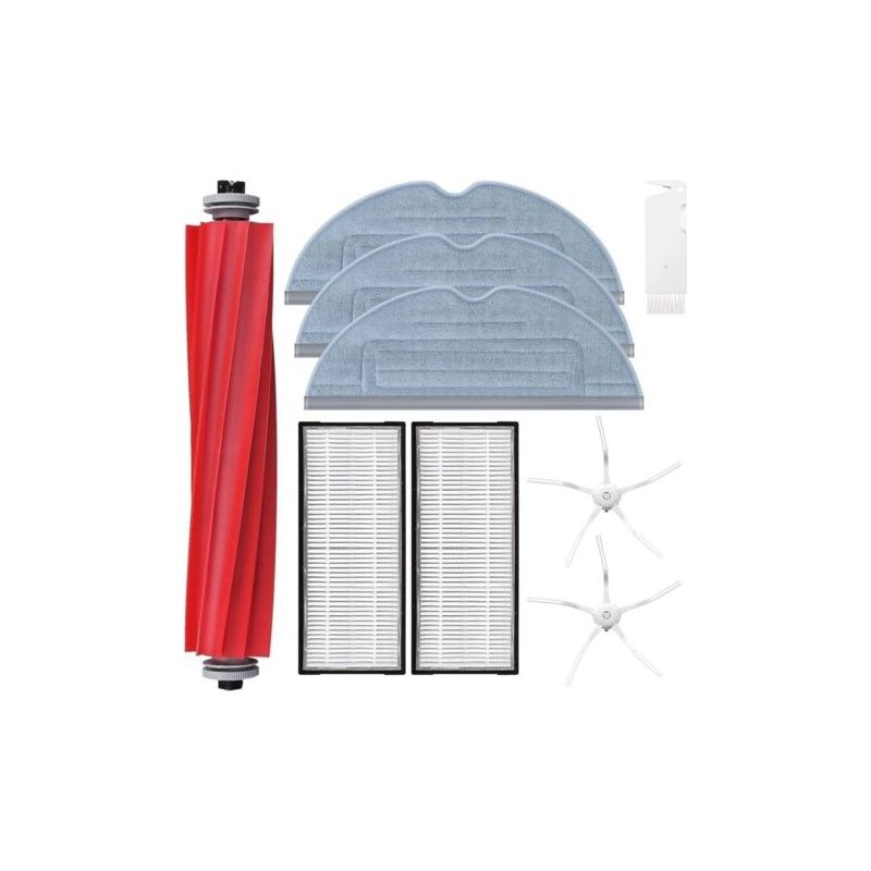 Ersatzteilset Für Xiaomi Roborock S7 T7 T7s T7plus T7splus S7plus Staubsauger, 1 Hauptbürste, 2 Seitenbürsten, 2 Hepa-filter, 3 Wischpads, 1 Reinigungsbürste
