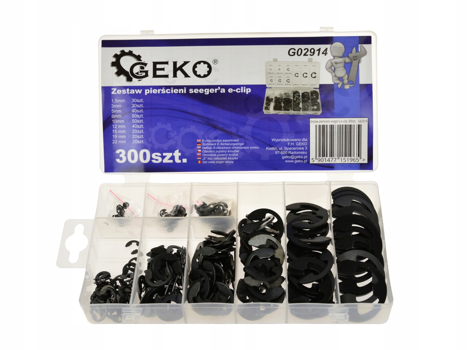 E-clip Seeger Ringset 300 Stück (20)