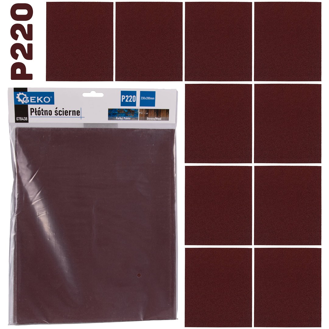 Schleiftuch - Blatt 230x280mm P220 (10/500)