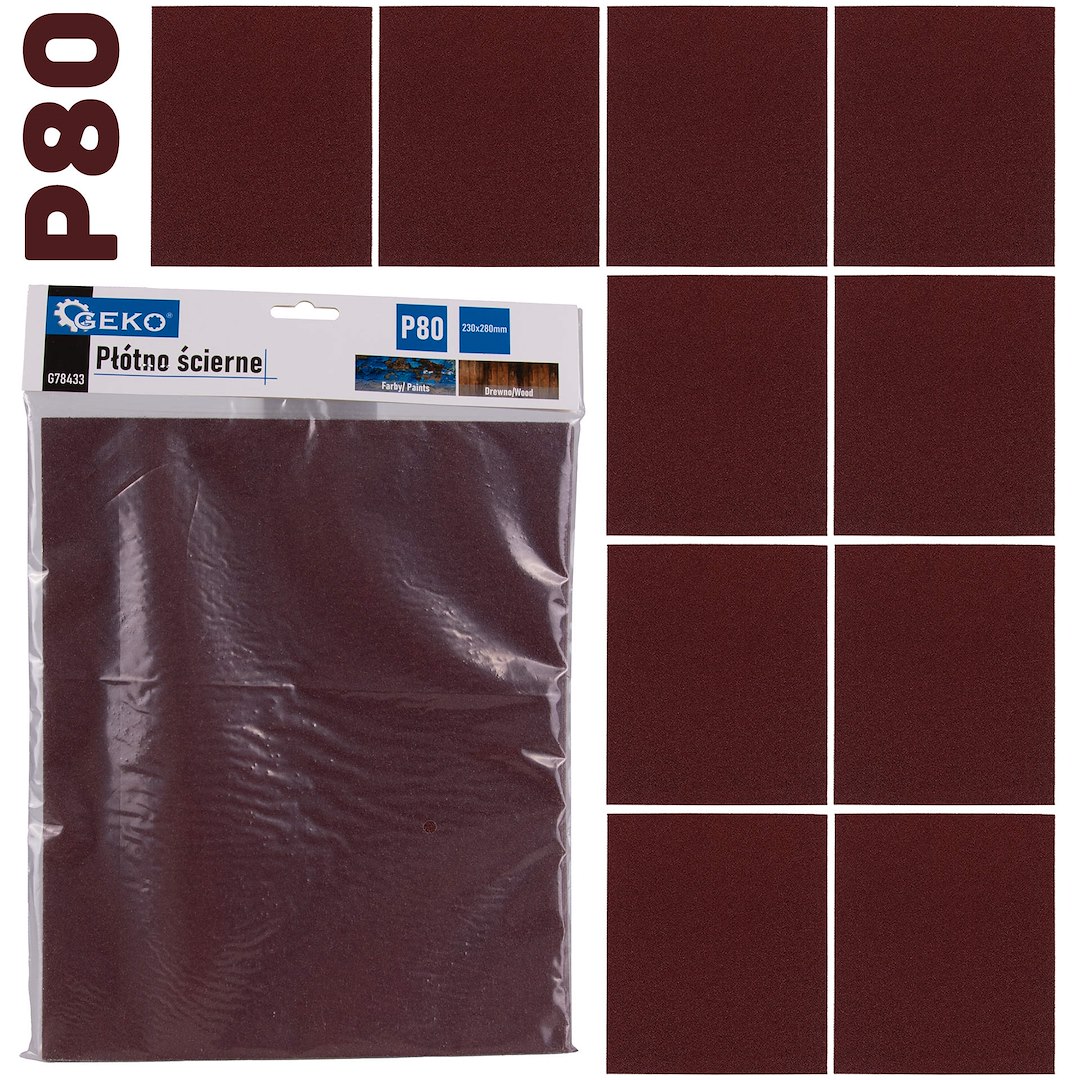 Schleiftuch - Blatt 230x280mm P80 (10/500)