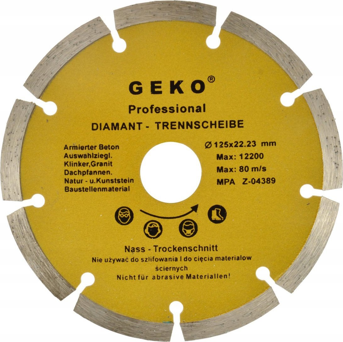 Diamantscheibe Geko G00251 125 Mm Segmentiert Trocken Schneiden