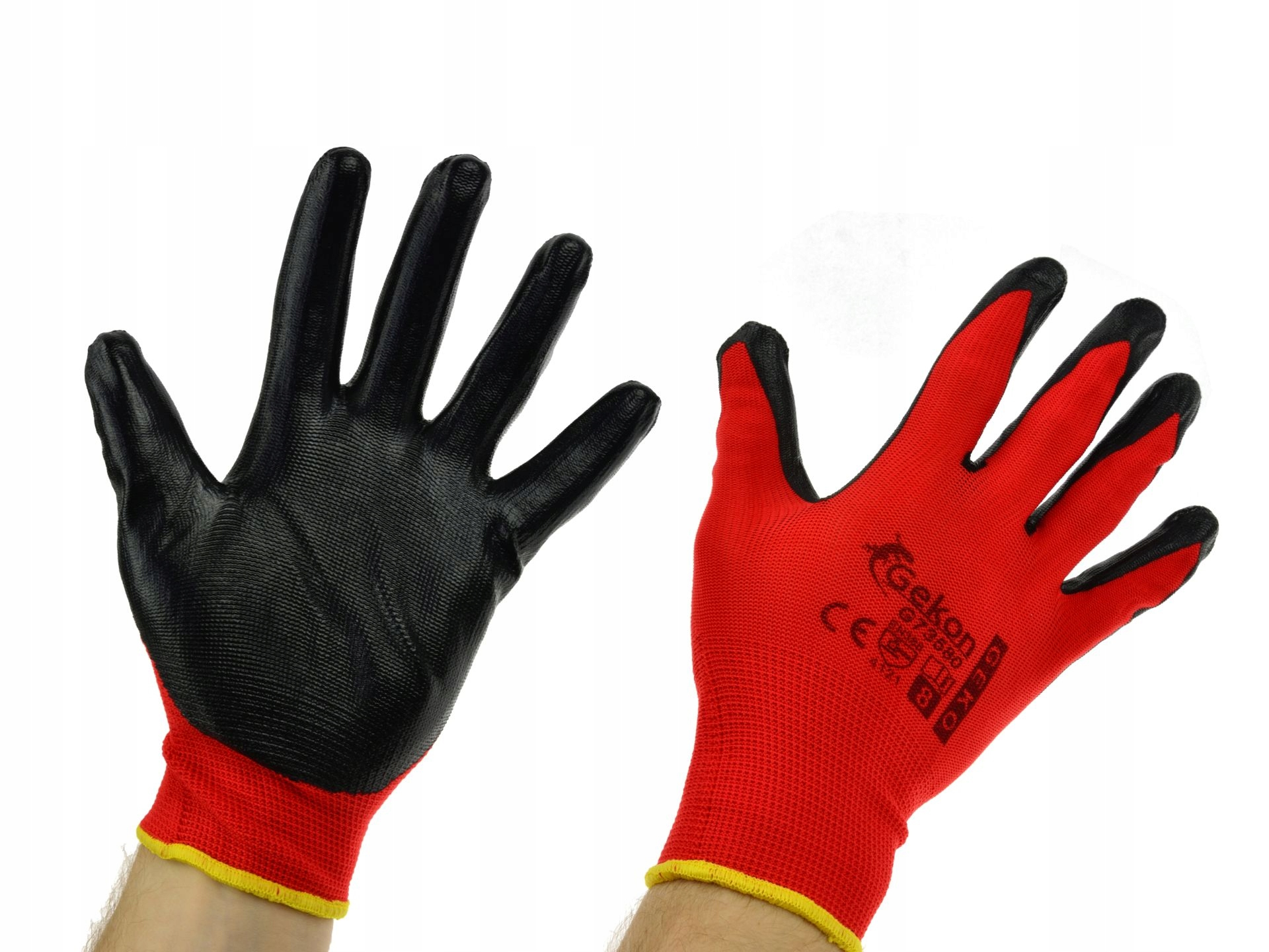 Geko Schutzhandschuhe Größe 8 /rot Nitril/