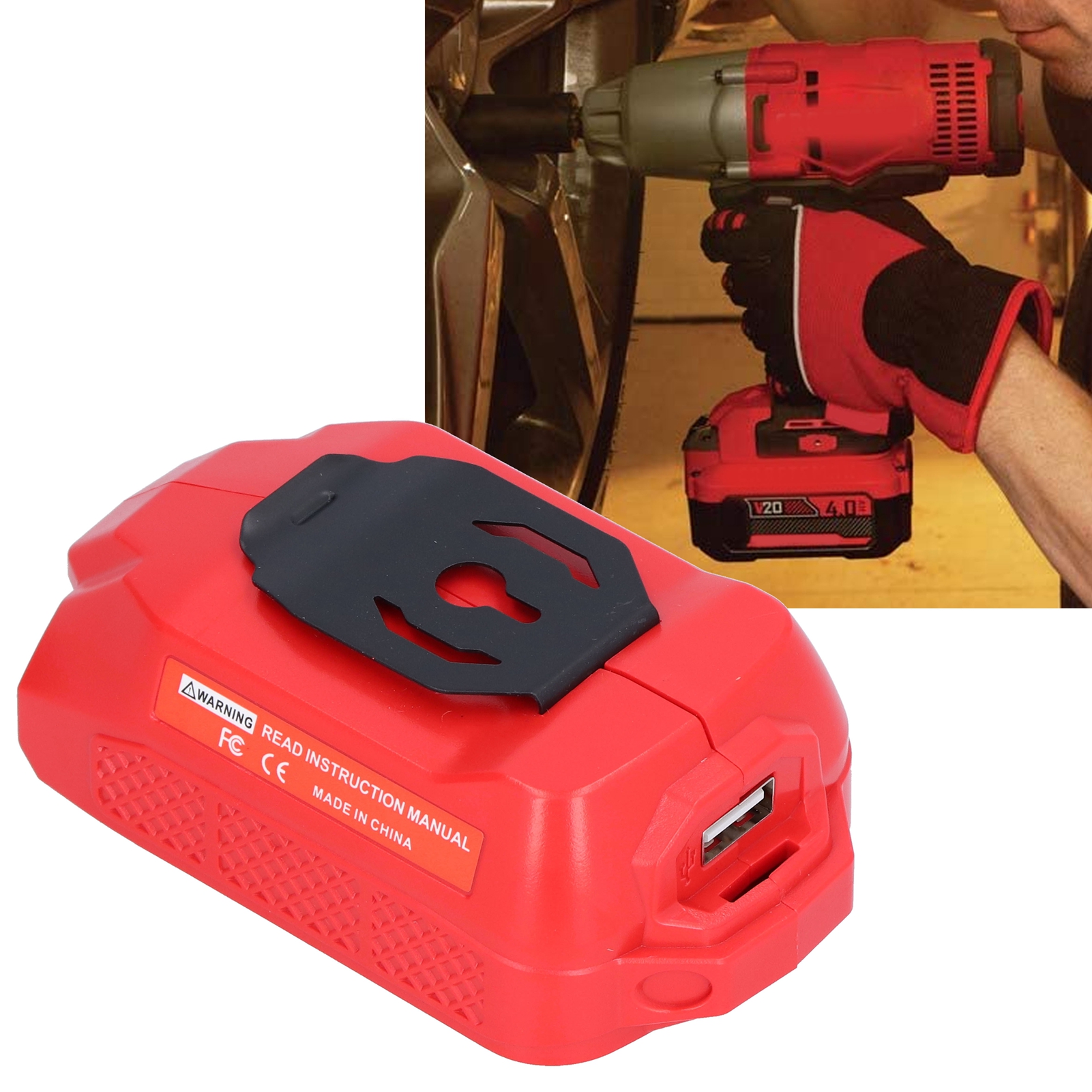 Craftsman Cmcb002 Usb-adapter Für Akkus – 20-v-akku-konverter, Rotes Abs+pc, Für Cmcb202 Und Cmcb204, Mit Schutzfunktion Und Schnellladefunktion