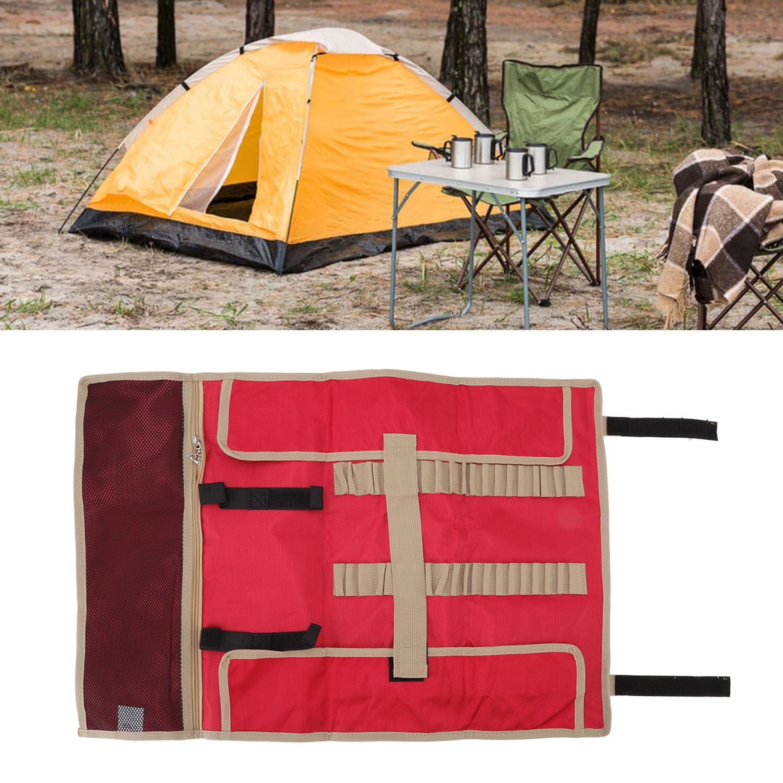 [campingtasche] + Heringstasche + Oxford-gewebe + 64 X 44 Cm + Rot + Faltbar + Vielseitig + Strapazierfähig + Großes Fassungsvermögen