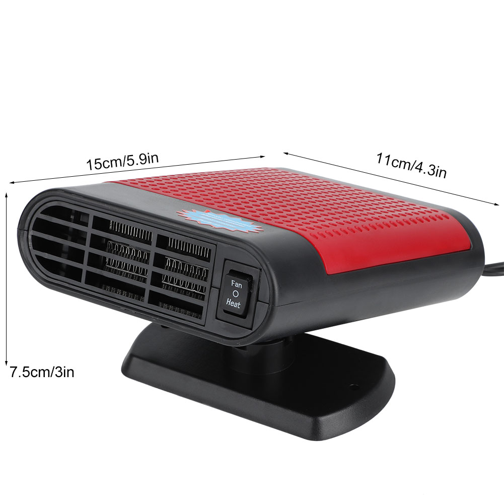 Windschutzscheibenenteiser Mit 150-w-12-v-luftreiniger, Schwarz-rotes Abs-gehäuse, 11 X 15 X 7,5 Cm, 384 G, 360° Neigbar, 2 Modi: Warm/natürlicher Wind