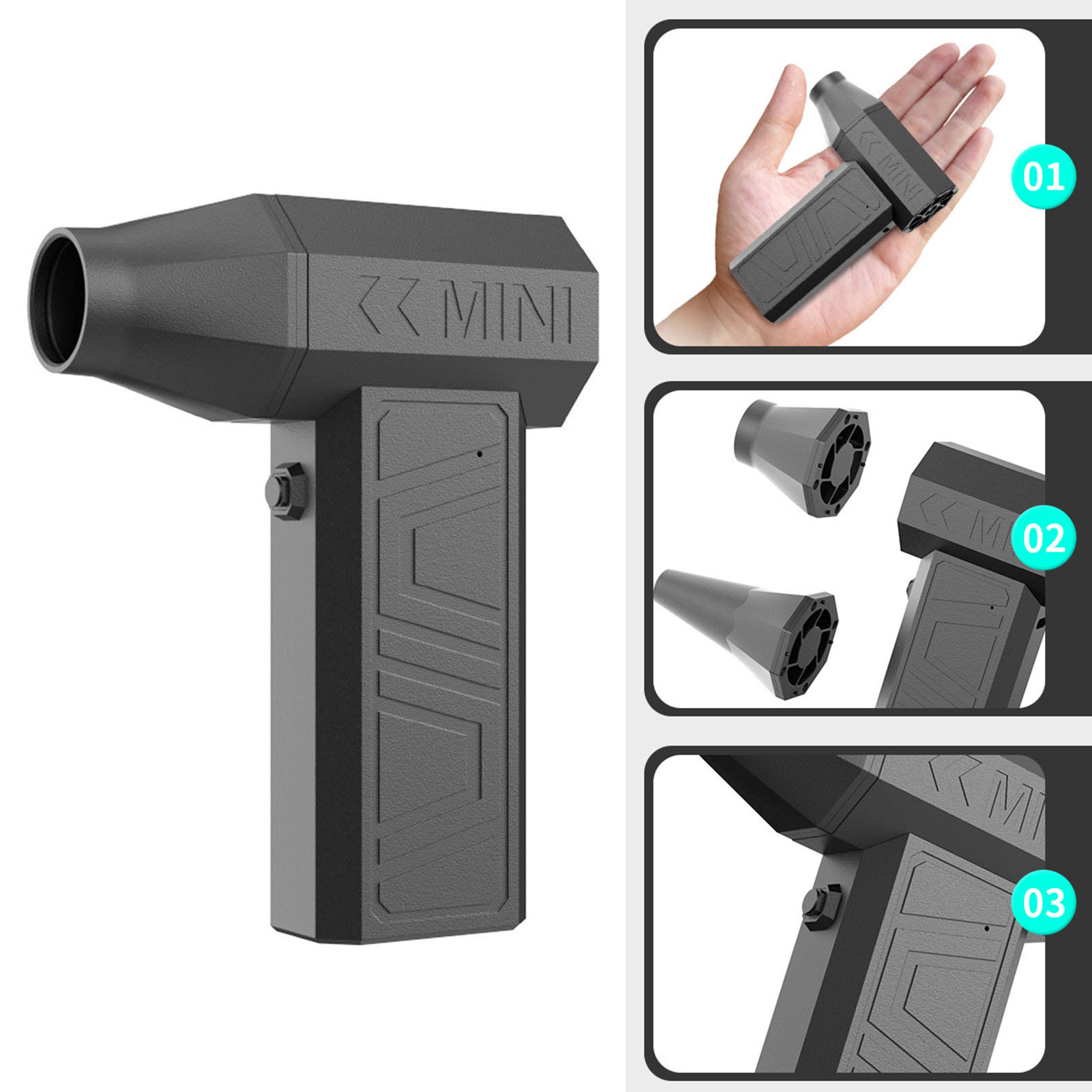 Leiser, Wiederaufladbarer Multifunktions-luftbläser Mit 4000 Mah – Zum Trockenblasen, Reinigen, Trocknen Und Aufblasen – Tragbar, 297 G, Aus Abs-material, Mit 4 Geschwindigkeitsstufen Und Zubehör