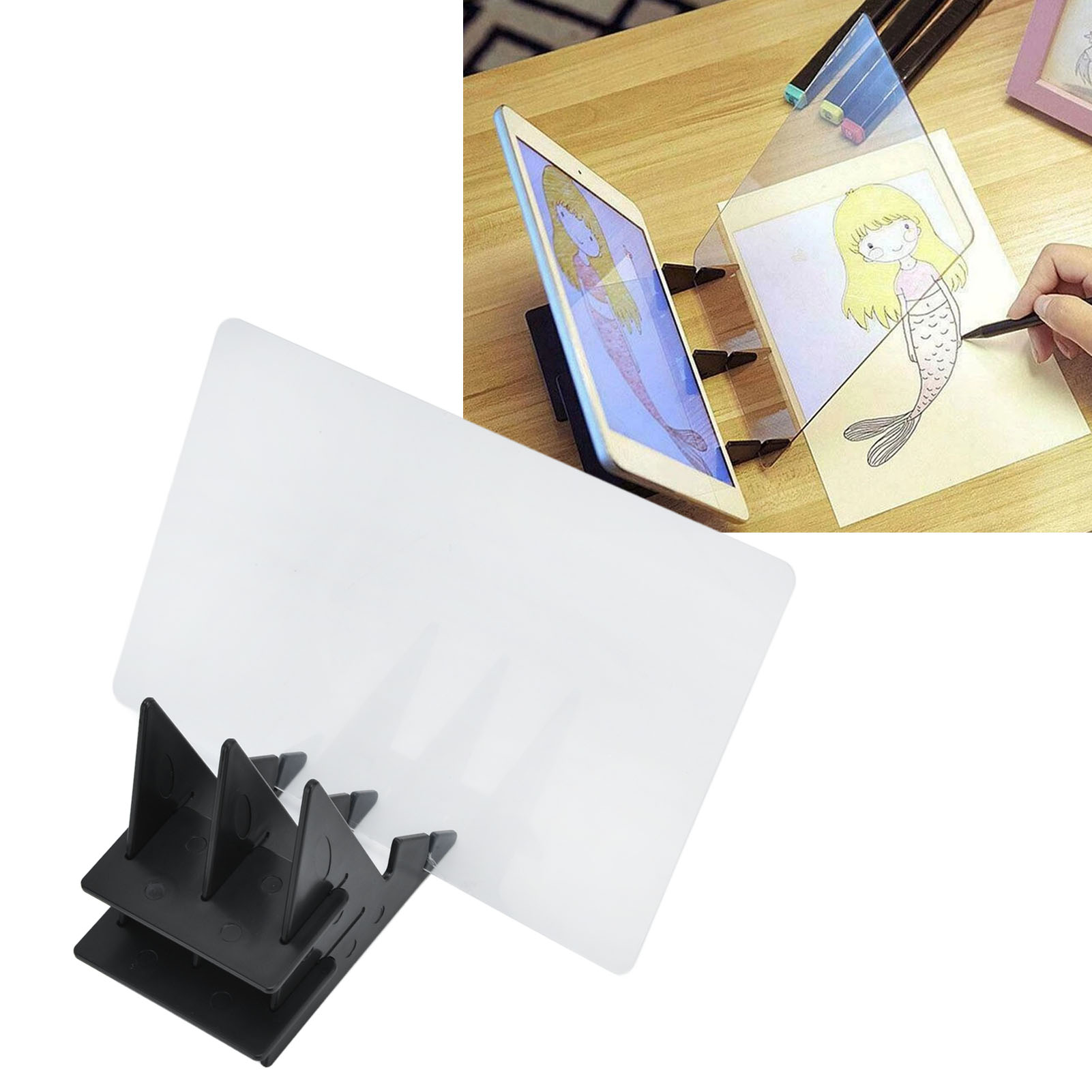 Optische Zeichen- Und Maltafel – Reflexionskopierer Mit 5 Halterungen Für Smartphones/tablets – Kunststoff + Harz