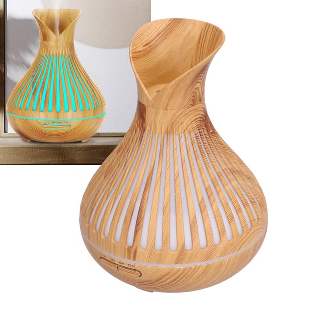 Aromadiffusor In Holzoptik Mit Fernbedienung – 400 Ml Duftlampe Mit Luftbefeuchter Für Schlafzimmer Und Büro, Abs, 216 X 168 Mm