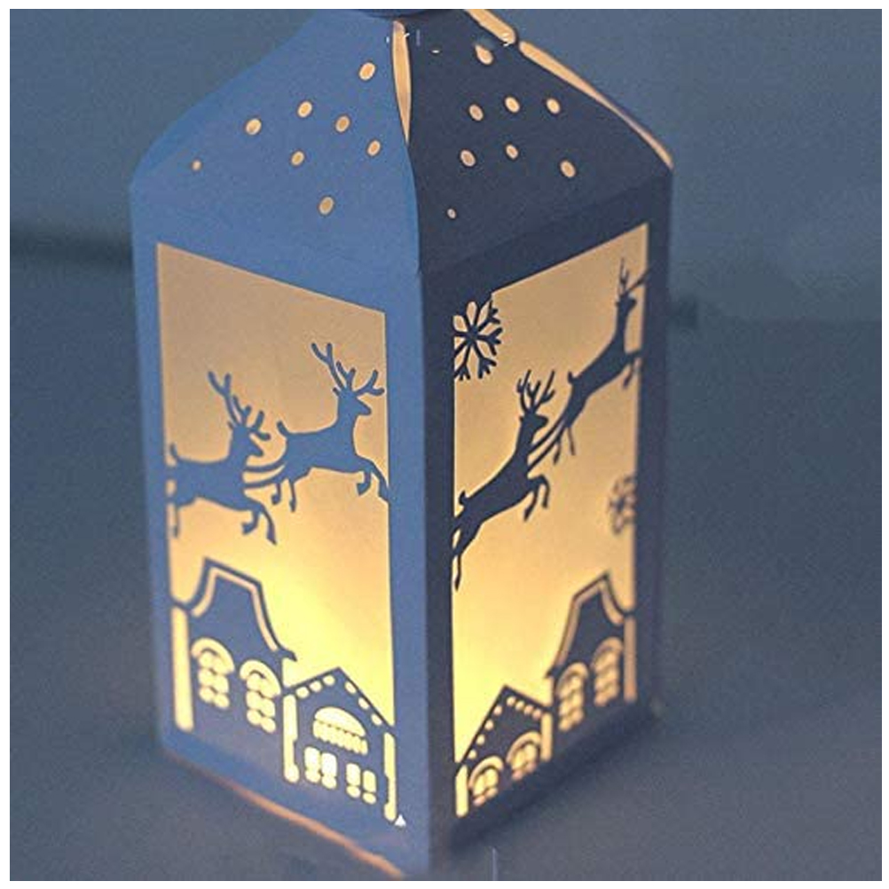 [metallstanzform] Laternenbox-weihnachts-prägestempel-diy-set Für Scrapbooking, Fotoalben Und Karten, 13,2 X 11 Cm, 1 X Silberne Kohleform