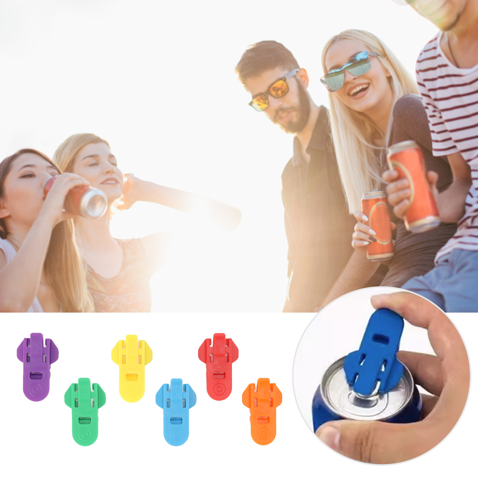 Dosenverschluss Mit Öffnung Und Schutz Für Getränkedosen – 6er-pack – Abs – 5,5 X 3,4 Cm – Für Camping Und Picknicks