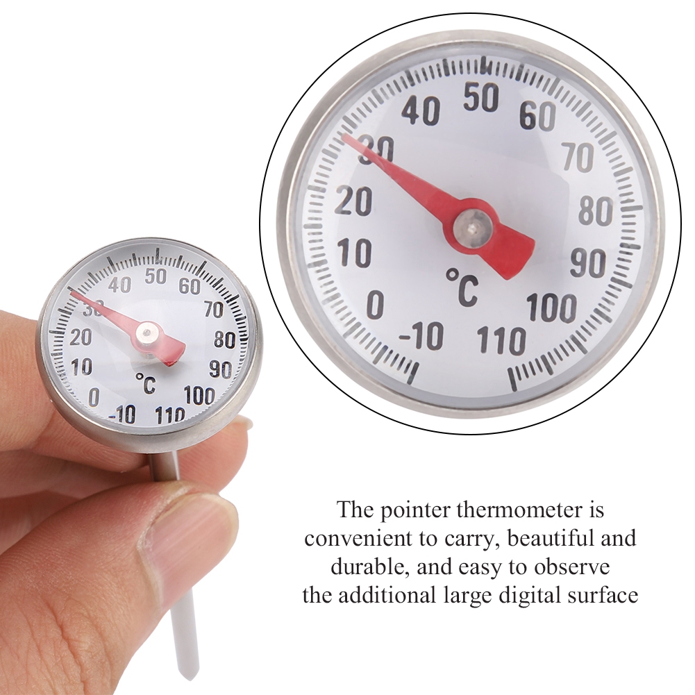 Tragbares Kochthermometer Mit Edelstahlspitze Für Milch, Kaffee Und Temperaturkontrolle, Inklusive Schutzkappe. Abmessungen: Durchmesser 2,5 Cm, Länge 13,5 Cm, Gewicht 26 G.