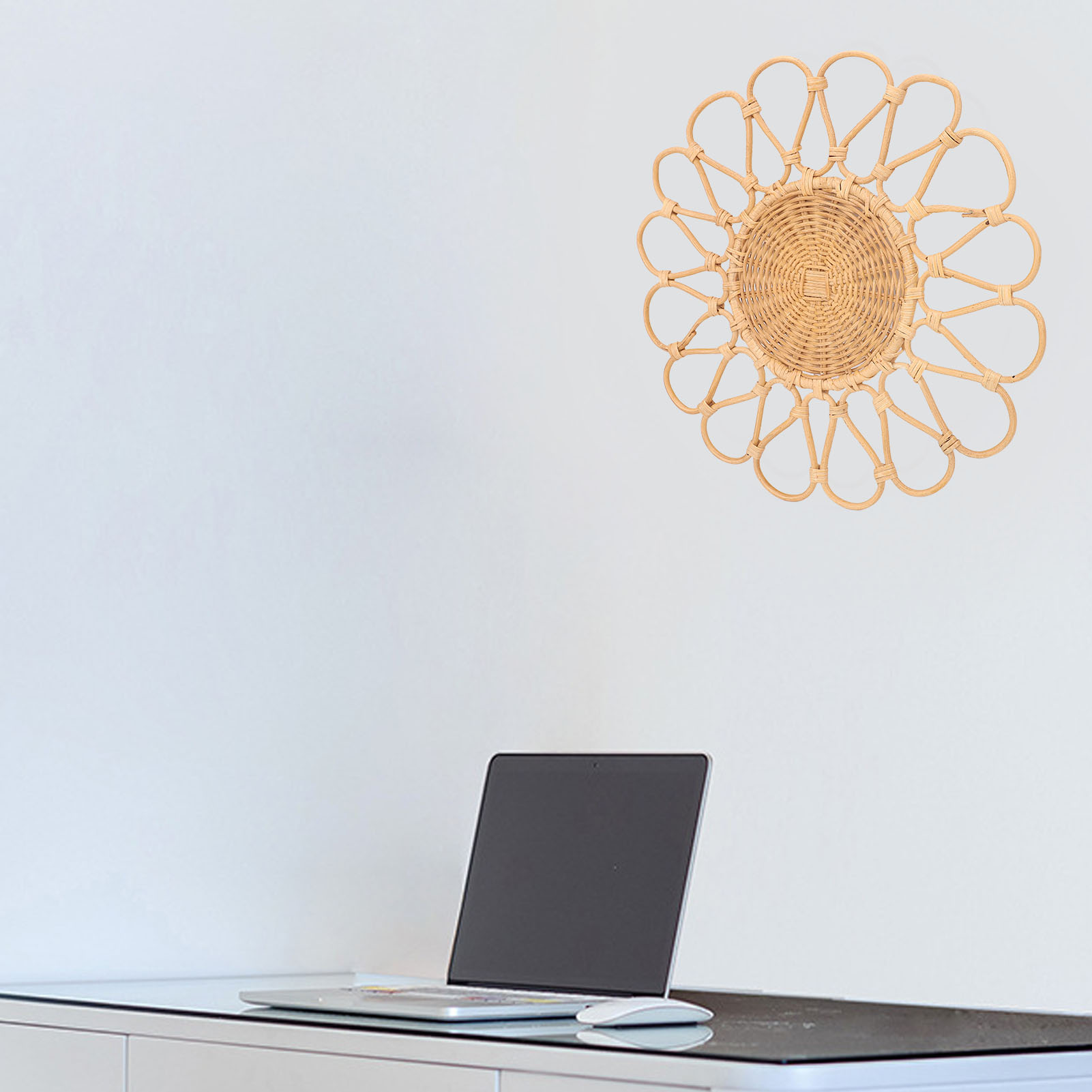 Handgefertigte Wanddekoration Aus Rattan [handgeschnitzte Florale Wandskulptur Aus Weide] – Originell Für Wohnzimmer, Schlafzimmer, Badezimmer