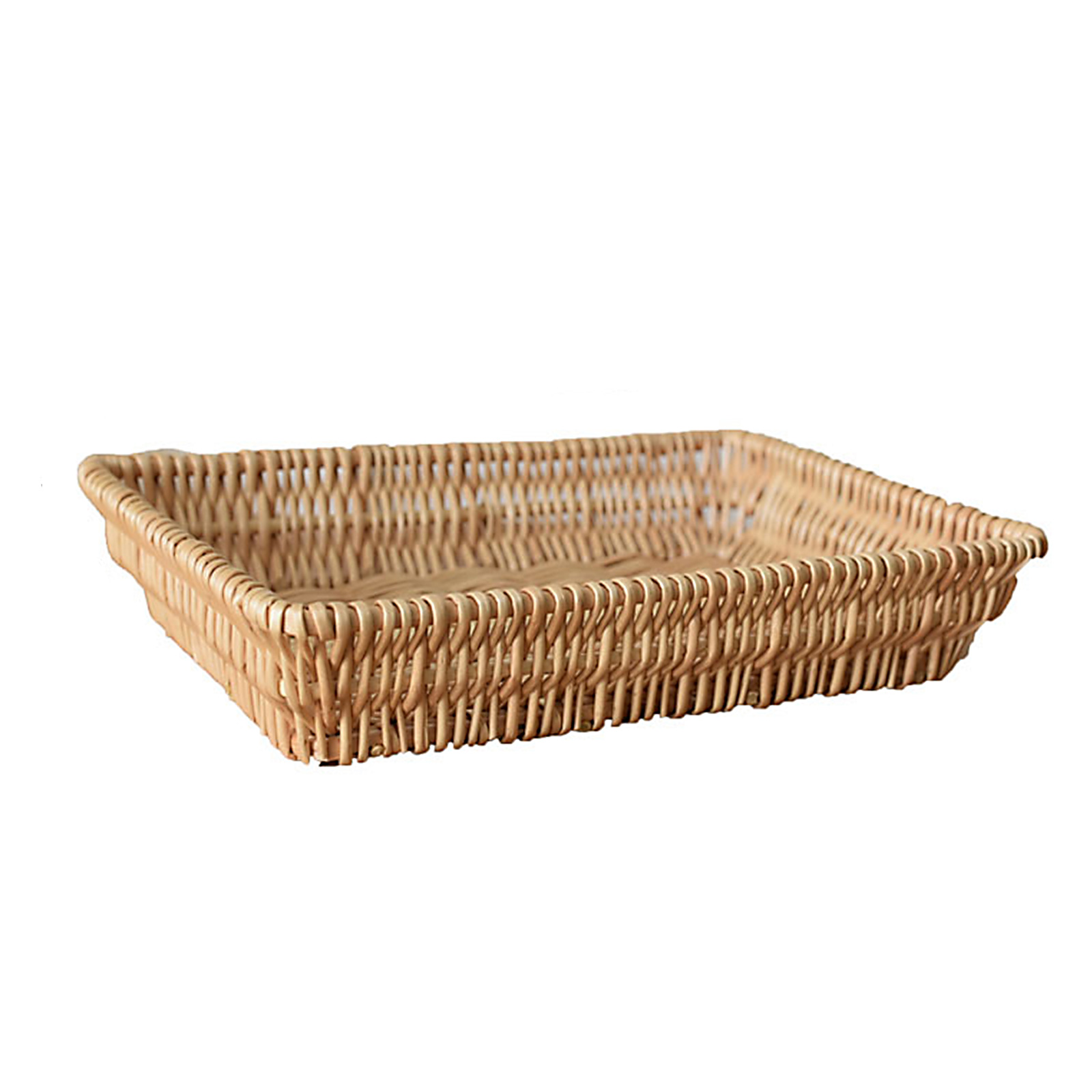 Stapelbarer Servierkorb Aus Weide, 30 X 20 X 6 Cm, Multifunktional Für Brot, Obst Und Snacks