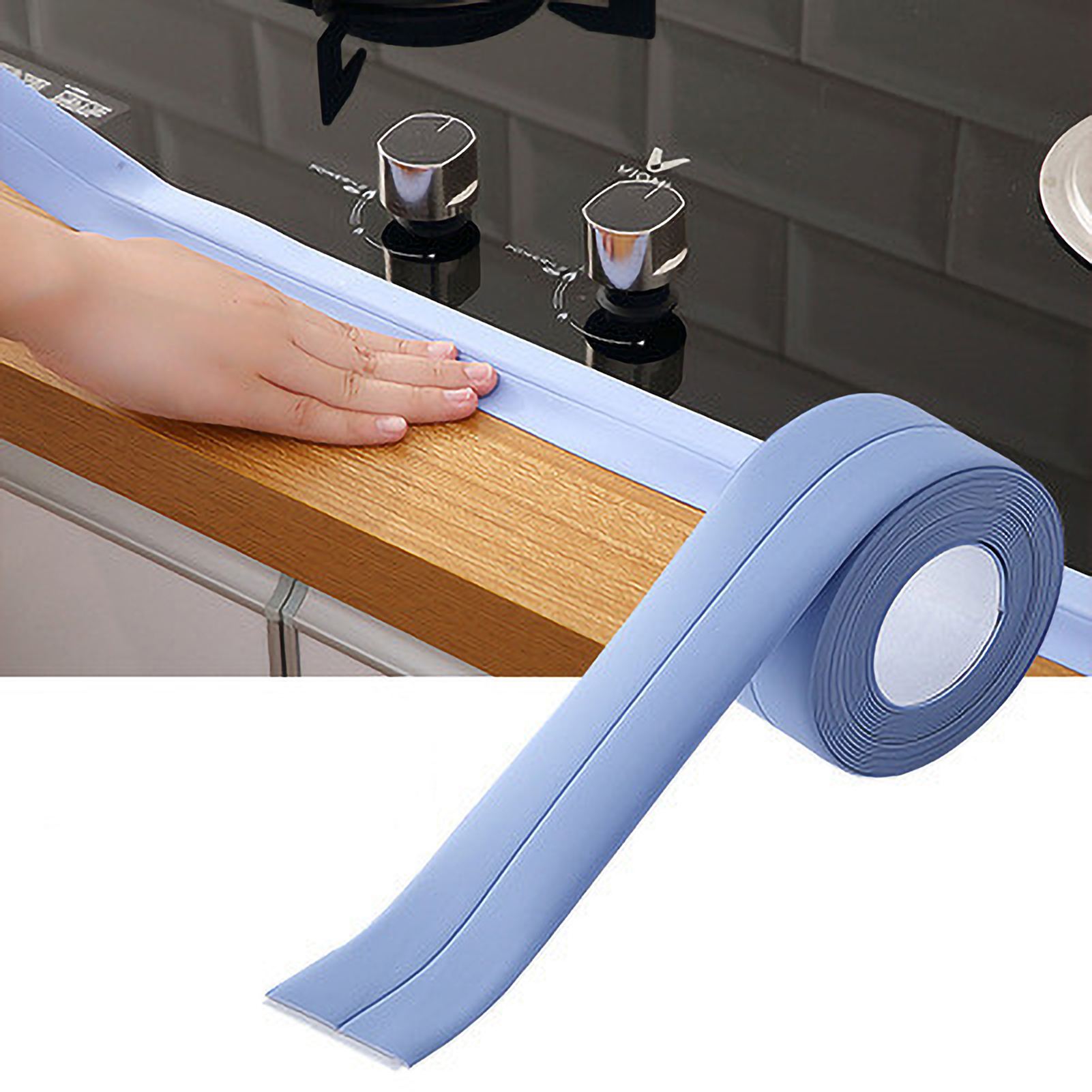 Selbstklebendes Pvc-dichtungsband – Wasserdichter, Dekorativer Fugenschutz Für Kanten – Blau (3,2 X 3,8 Cm, 134 G)