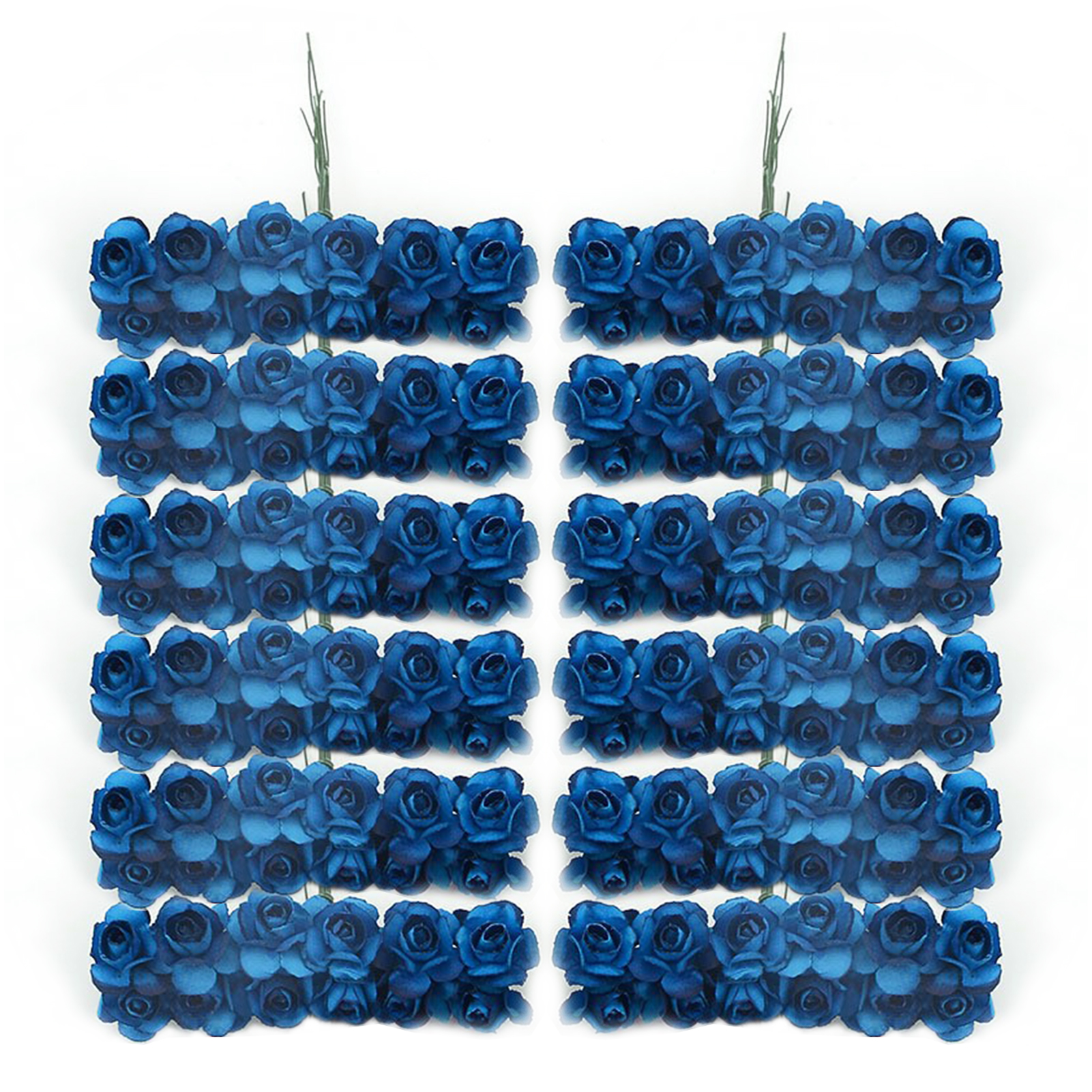 Künstliche Blumen [144 Königsblaue Prunus-rosen] Für Bonbonieren, Rattan-tiaras, Diy-projekte Und Blumenkreationen