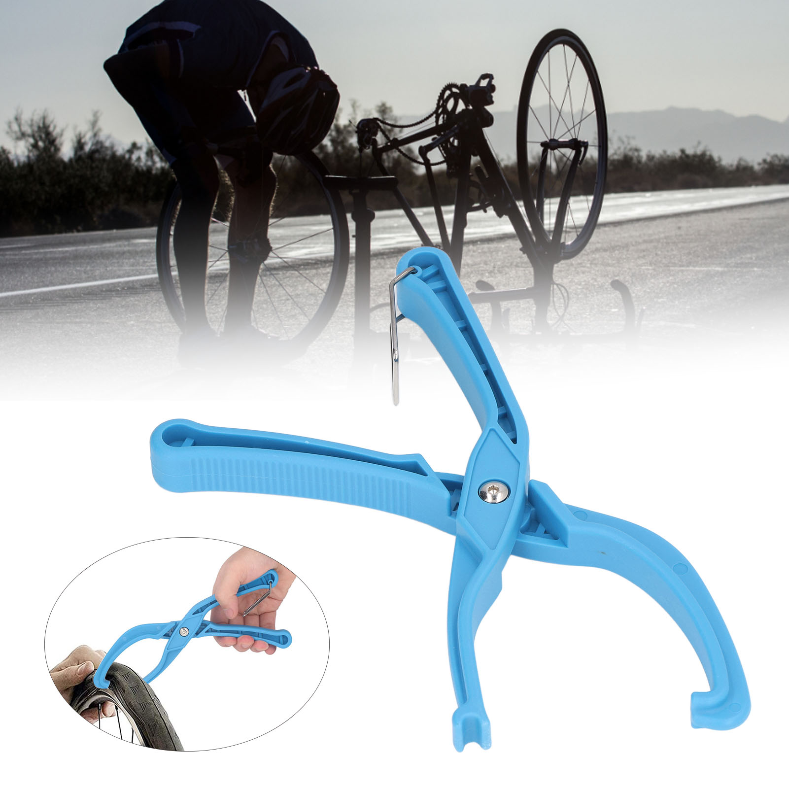Gelber Und Blauer Abs-fahrradreifenheber-klemmenschutz Mit Hebelprinzip Für Mountainbikes Und Rennräder