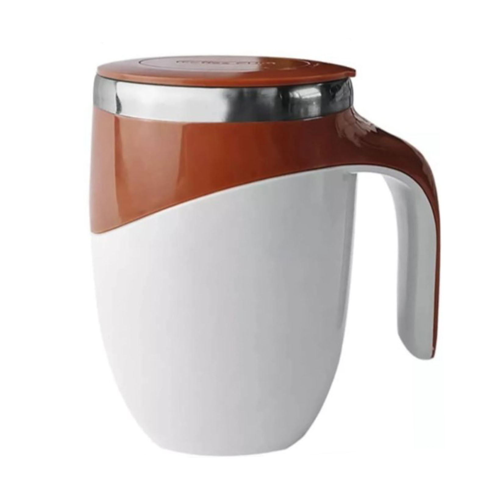 Selbstumrührender Becher – Magnetischer, Selbstumrührender Kaffeebecher Mit Deckel, Edelstahl 304, 380 Ml, Braun, Für Büro, Reisen Und Zuhause