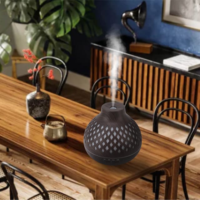 Ultraschall-diffusor Für Ätherische Öle Mit Luftbefeuchter, 400 Ml Fassungsvermögen, Holzoptik Mit Farbigem Licht, Verschiedene Betriebsmodi, Eu-stecker 100–240 V
