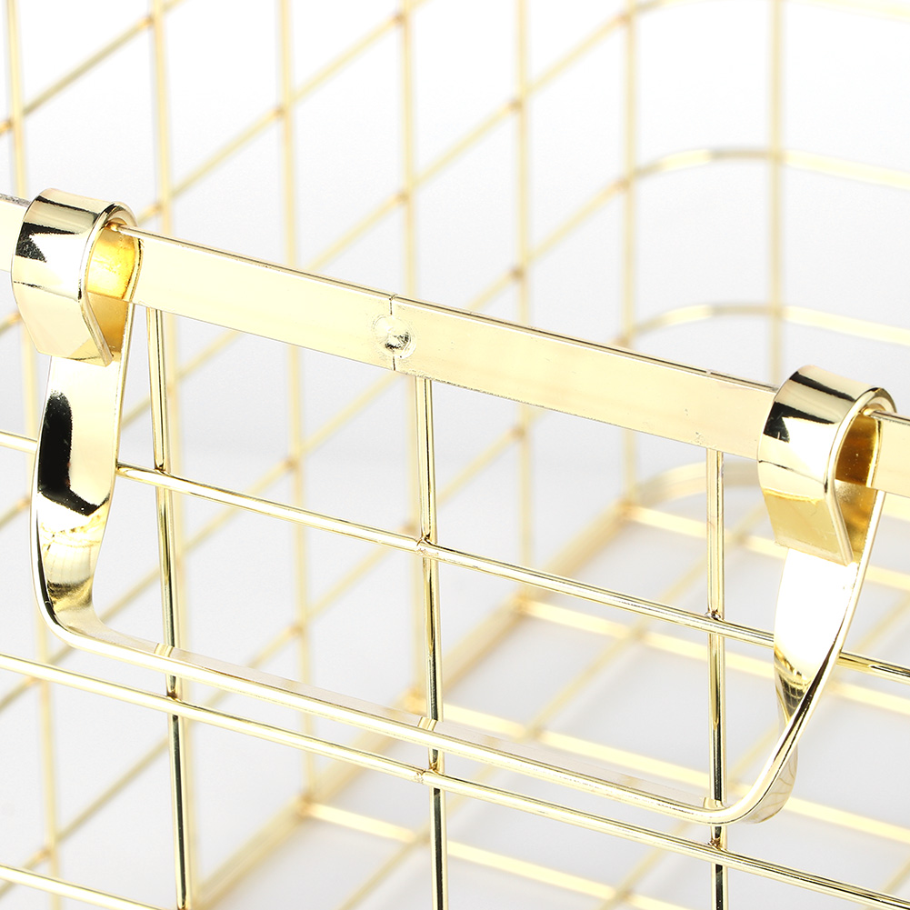 Aufbewahrungskorb – Wäschekorb – Edelstahldraht – Gold – 39,8 X 35,5 X 26,8 Cm