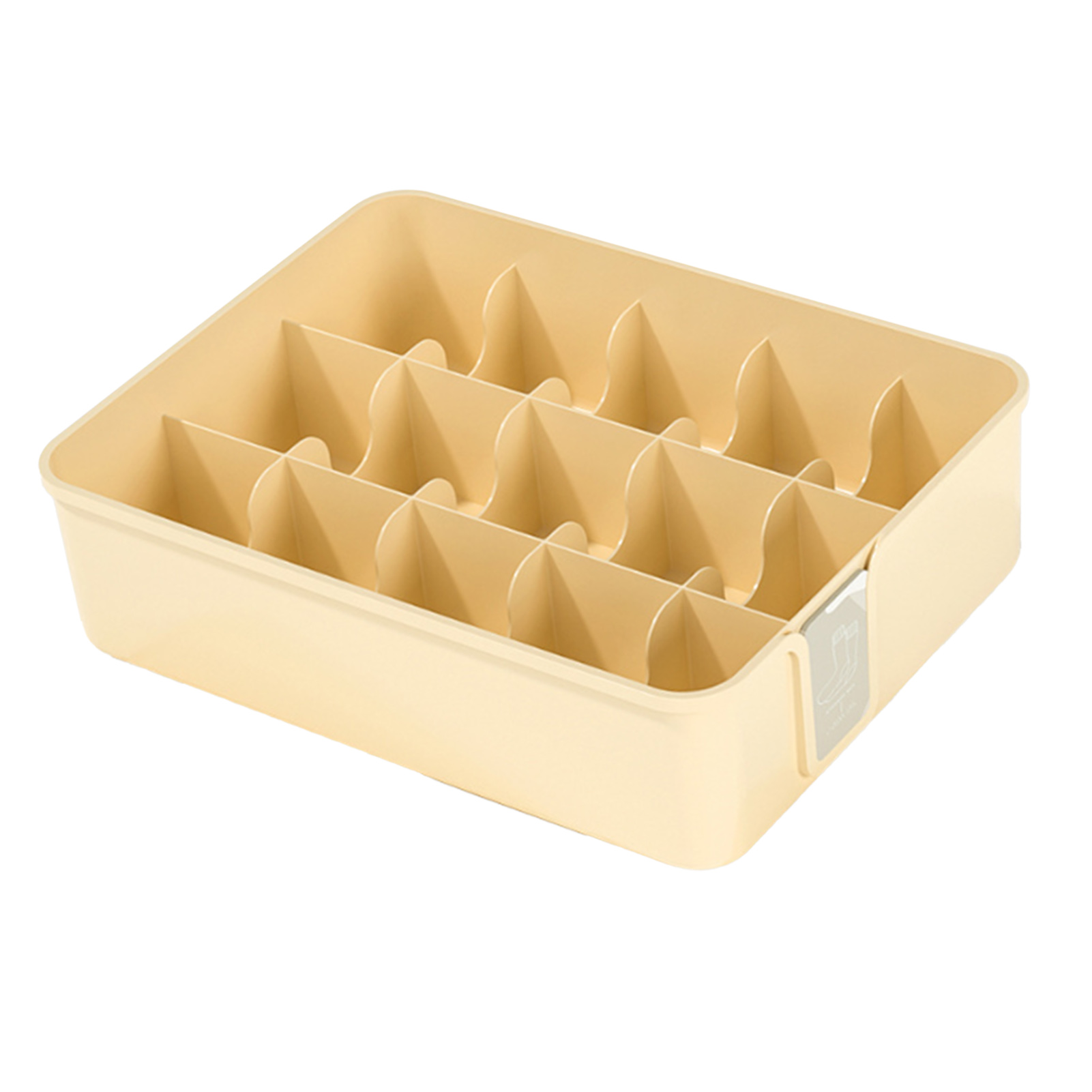 Organizer Für Unterwäsche Und Socken, 15-teilige Kunststoffeinteilung, 30 X 23 X 9 Cm, Gelb