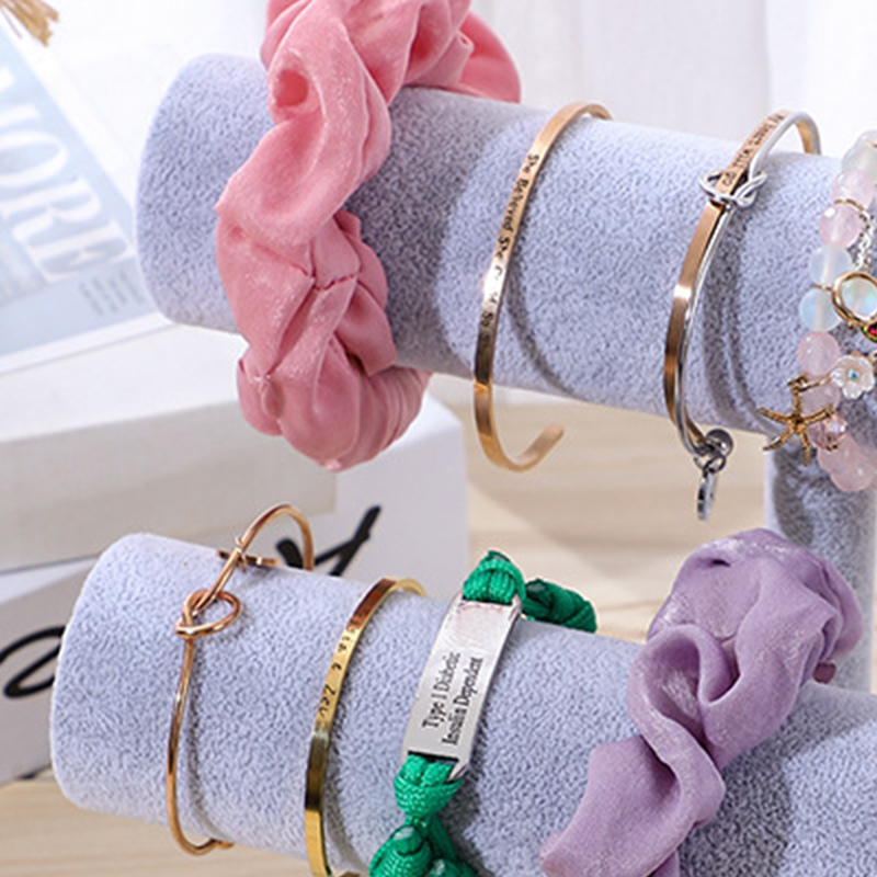 Doppelreihiger Armbandhalter Grau - Luxuriöses, Weiches Und Umweltfreundliches Display