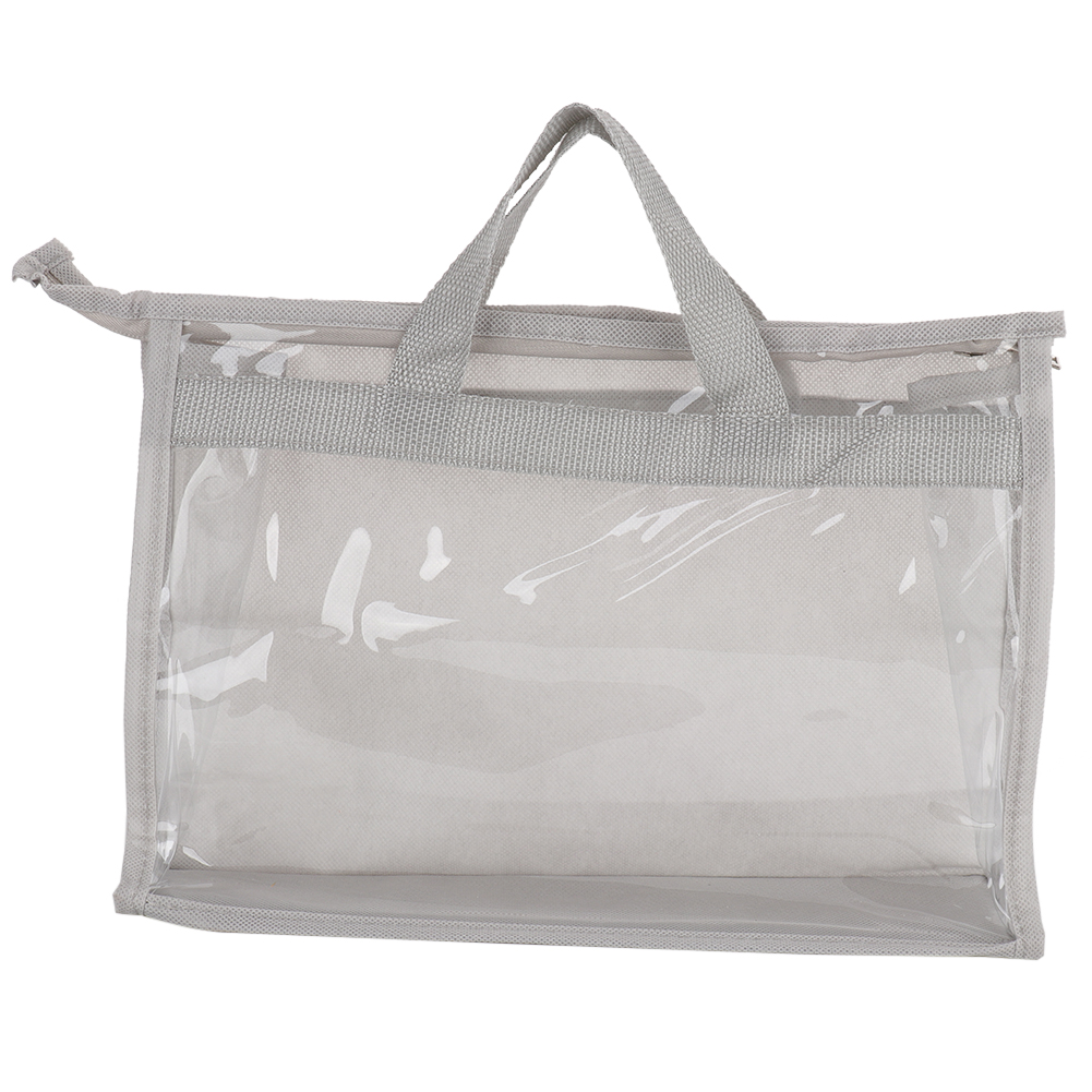 Transparente Staubschutzhülle Für Handtaschen, Graues Pvc – Wasserdicht Und Atmungsaktiv Mit Reißverschluss Und Aufhängeschlaufe Für Den Kleiderschrank.